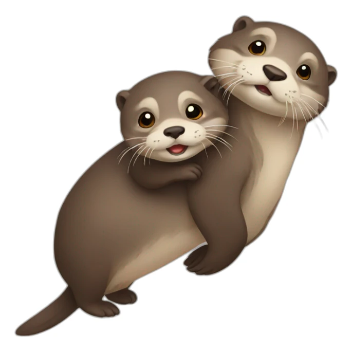 otter  carrying otter sticker