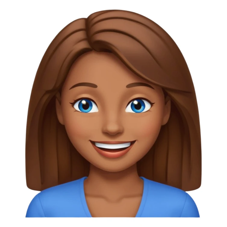 mulher morena de olhos azuis sorrindo e piscando um olho sticker