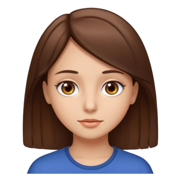 girl with straight brown hair and brown eyes sticker