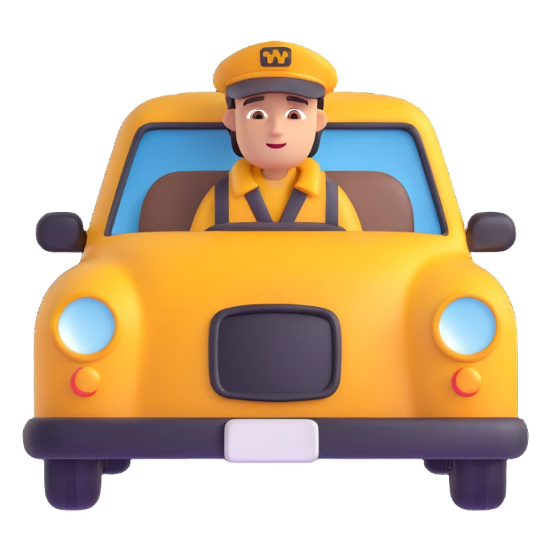 A migrant in a taxi sticker