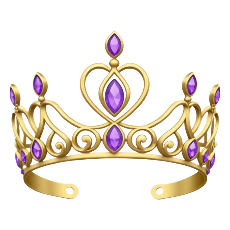 gold headband tiara with purple diamonds sticker