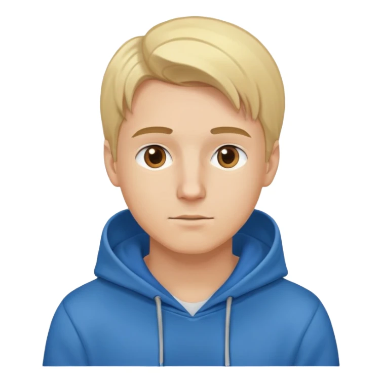 Blond man with brown eyes blue hoodie coding elegant   sticker