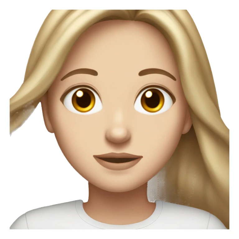 Pretty White girl with long brown hair and light hazel eyes sticker