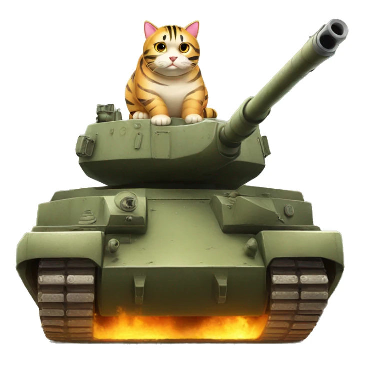 Fat cat in a tiger 1 tank sticker
