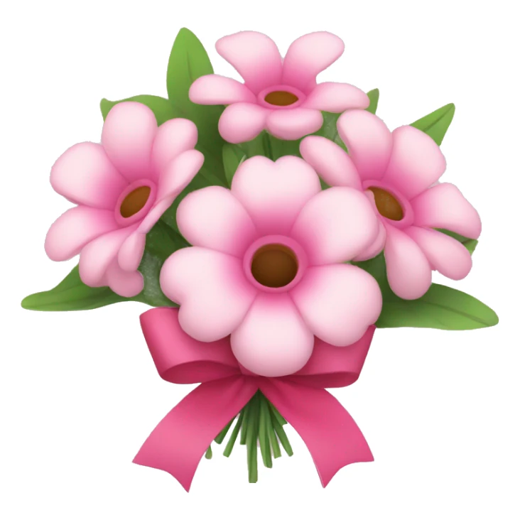 Flower bouquet with pink bow tied around it  sticker