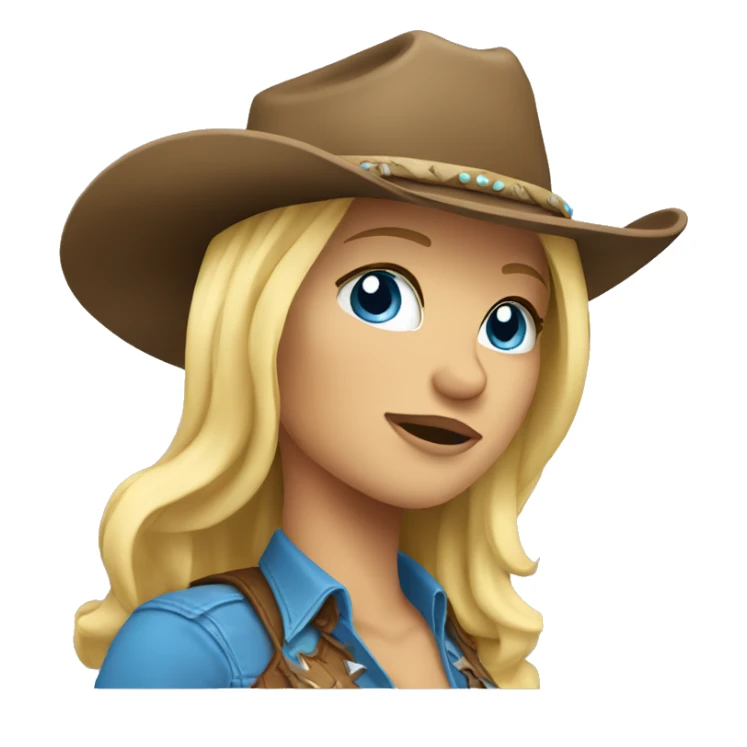 Blonde cowgirl with blue eyes  sticker
