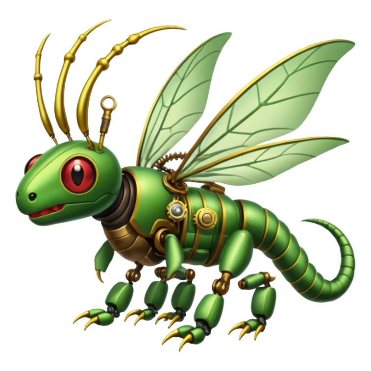 Steampunk-robot-Caterpie-Flygon-Scyther-fusion sticker
