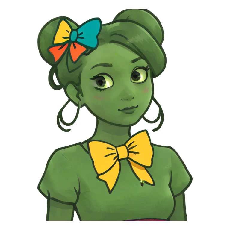 Girl with a bow  sticker