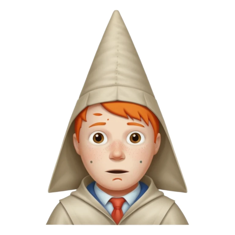 dunce cap with dumb student face sticker