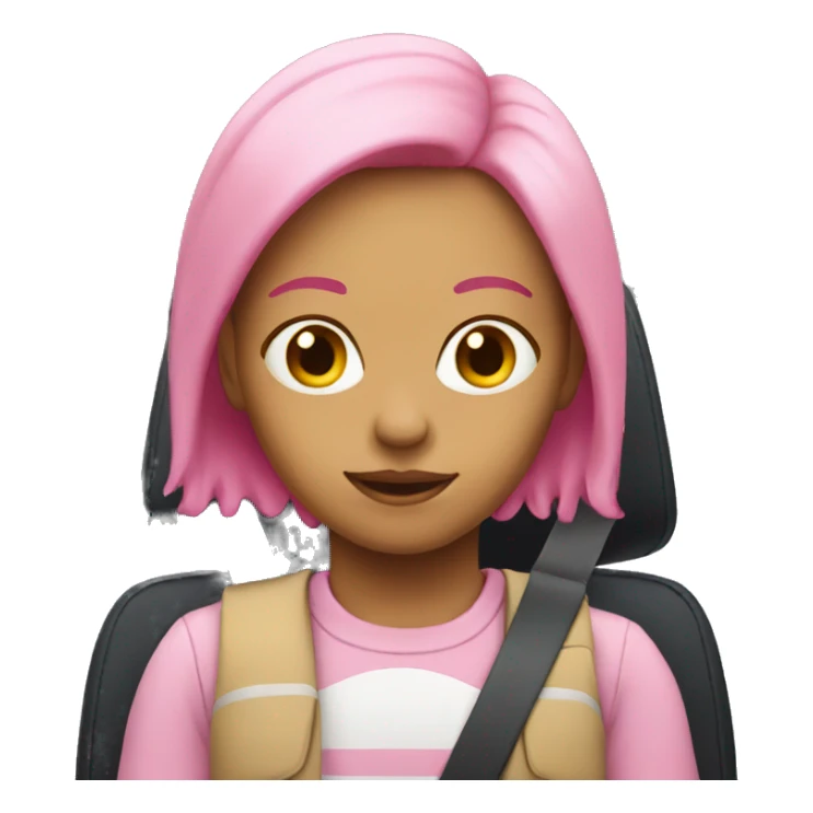 Girl with pink hair driving sticker