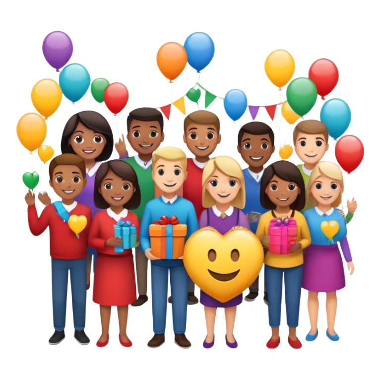 People holding a community fundraiser event sticker