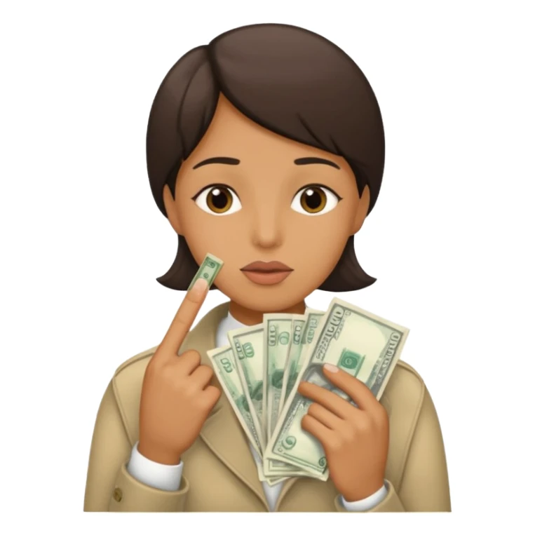 un banco de dinero y una persona haciendo gesto de silencio sticker