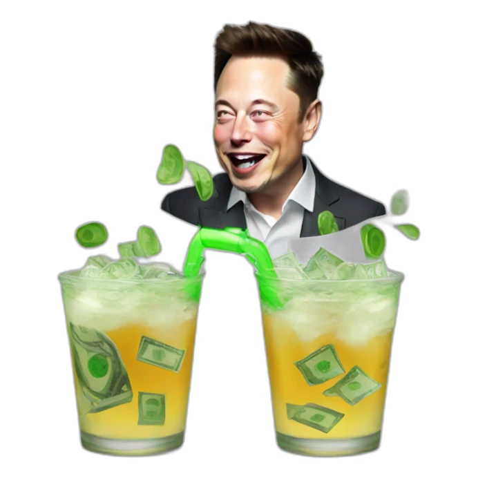 Elon musk drink money sticker