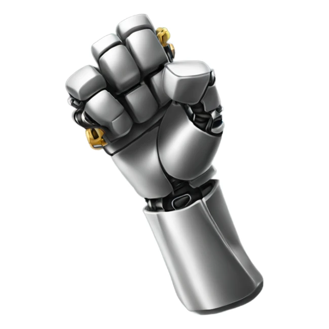 mechanical hand celebration, must be a fist sticker