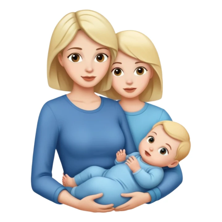 Mum and two girls and babyboy sticker