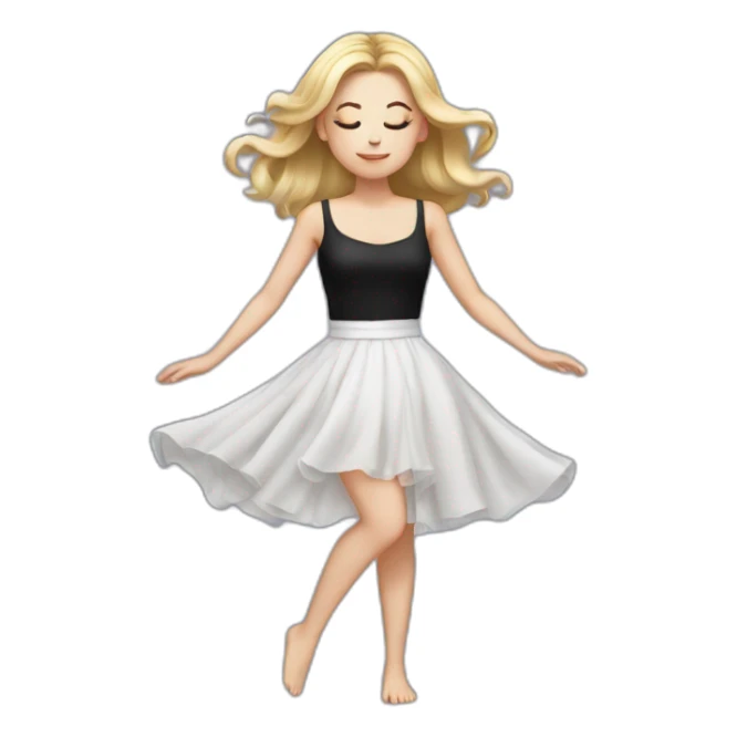 White Girl dress in black dancing with the eyes closed sticker