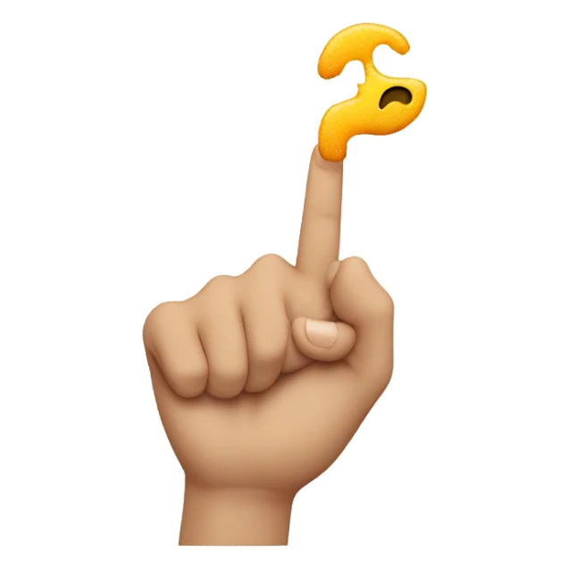 Human smelling sugar  on finger with nose  sticker