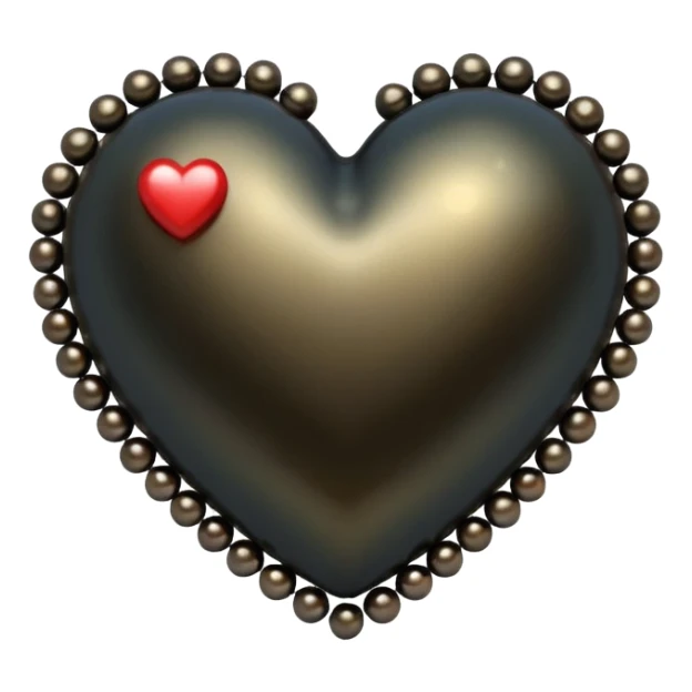 heart with black and gold pearls sticker