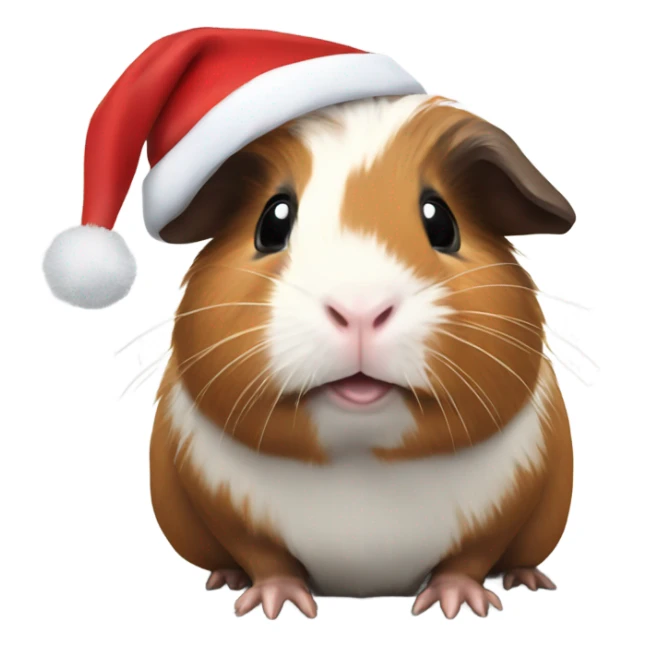 Guinea pig with Santa outfit sticker