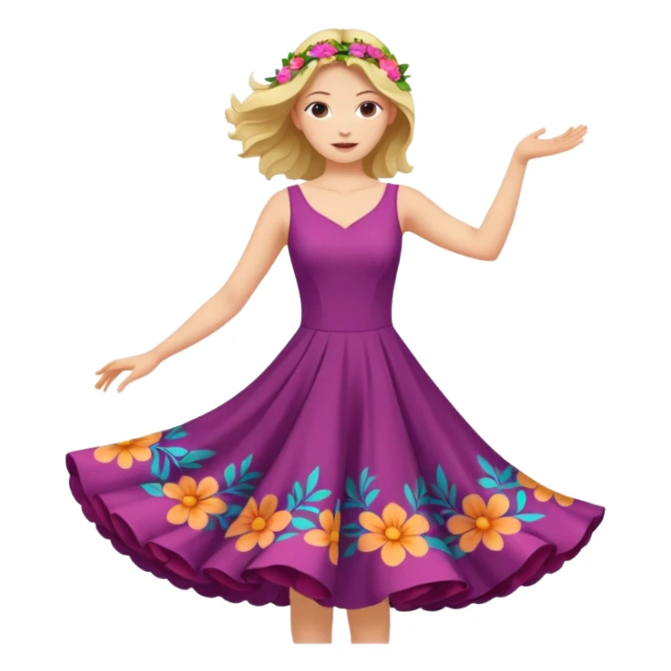 Woman Twirl summer circle dress sticker
