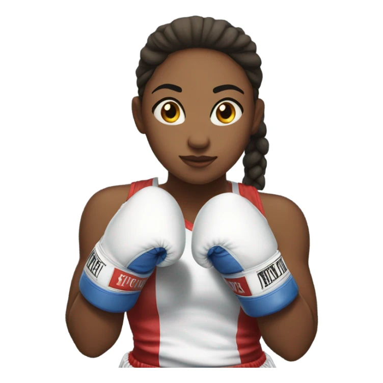 Boxing girl with white gloves sticker