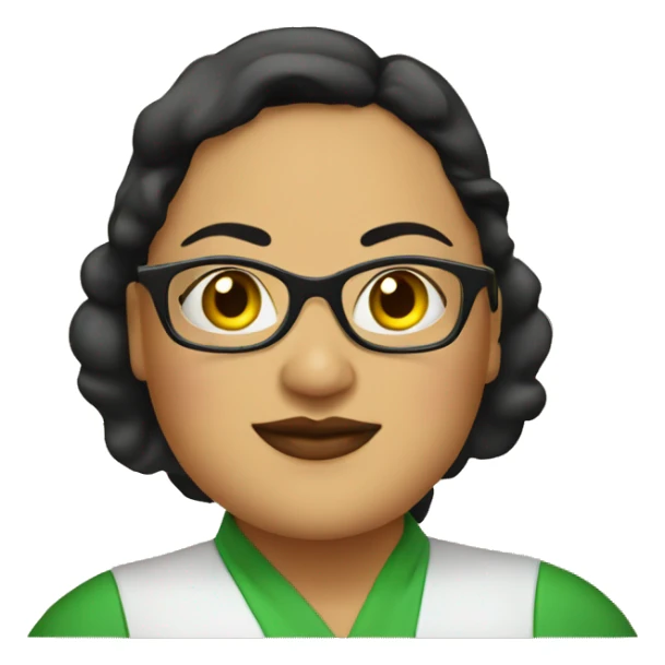 mexican chubby lady green apron  with glasses cooking tacos sticker