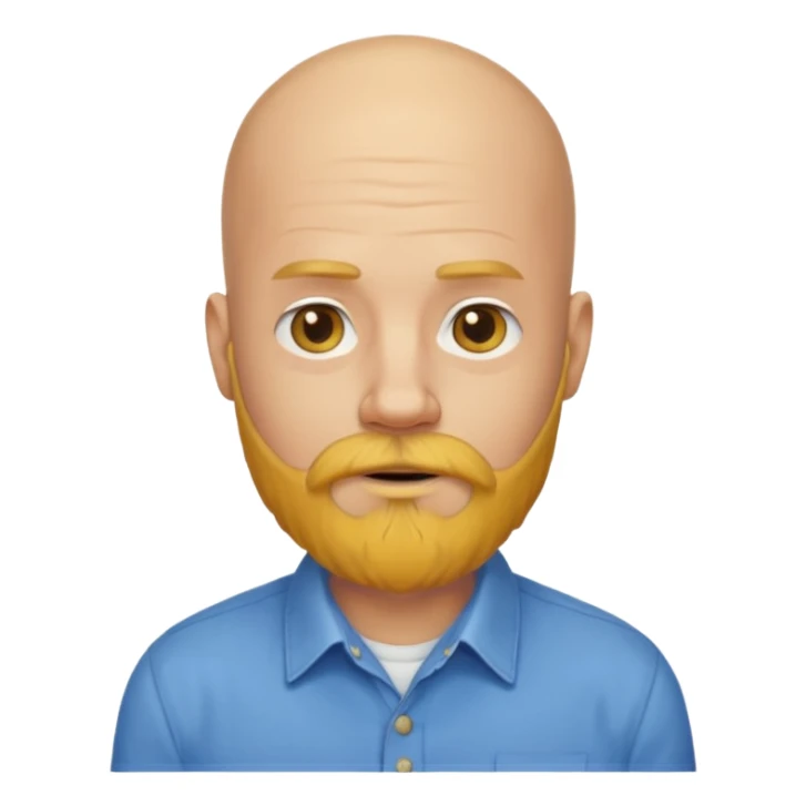 bald man with long yellow beard and shirts sticker