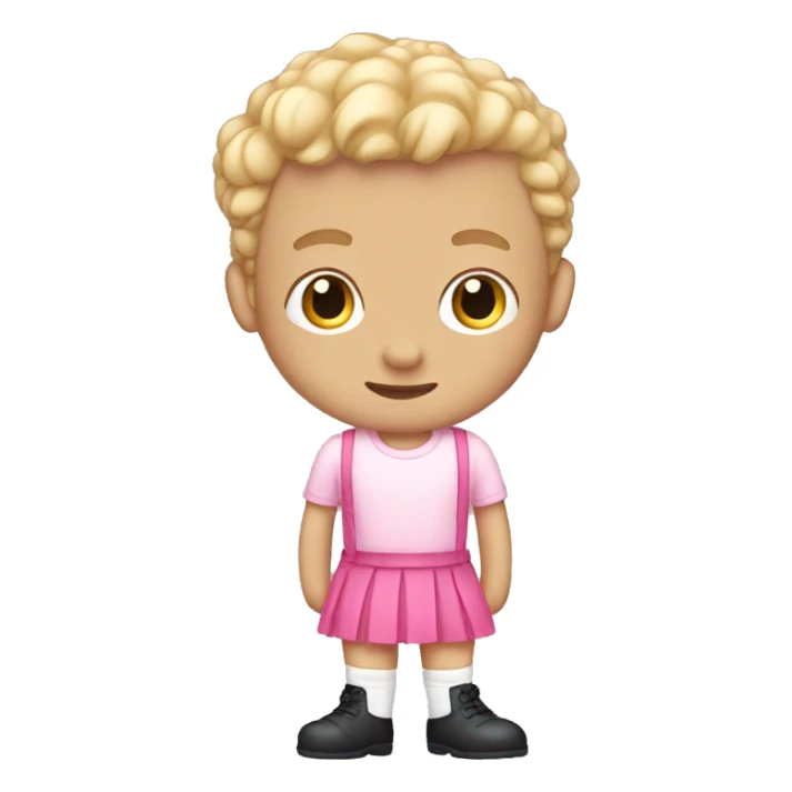 white boy wearing a pink skirt and thigh highs, Cute sticker