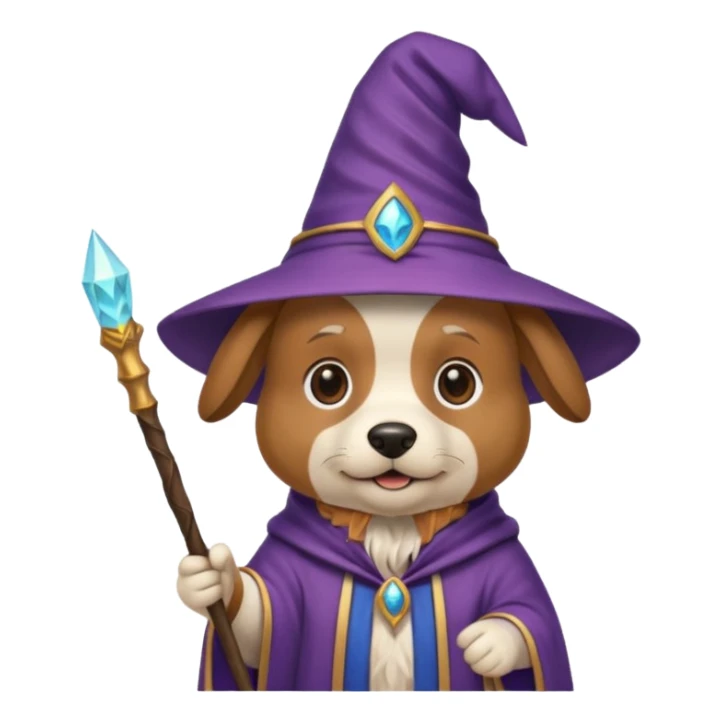 Dog wizard sticker