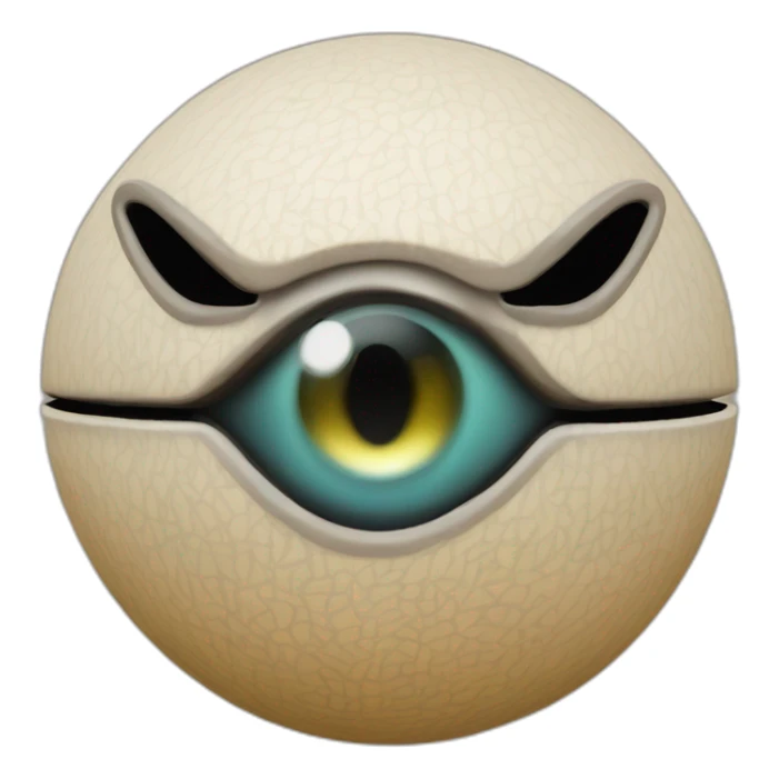 3d sphere with a cartoon Mule skin texture with Eye of Horus sticker