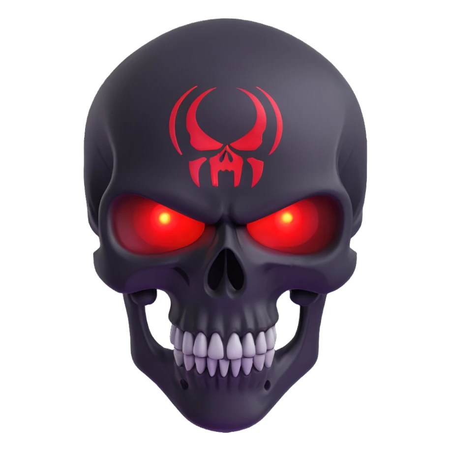 Punisher skull with intense glowing red eyes sticker