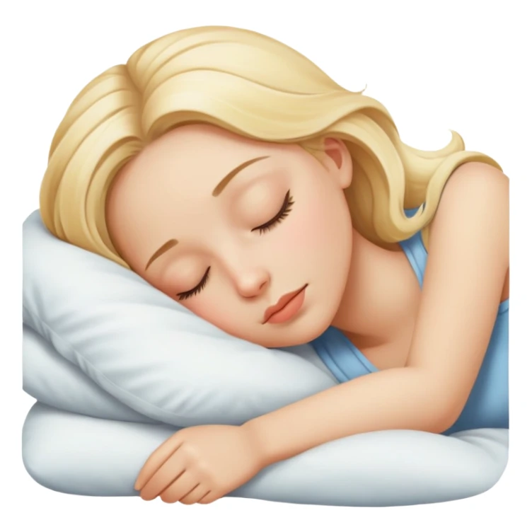 Blonde girl beautiful finish sleeping sticker