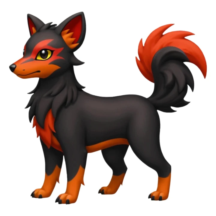Zorua-Houndoom-Houndour-Litten-Fakémon-hybrid-creature (full body)  sticker