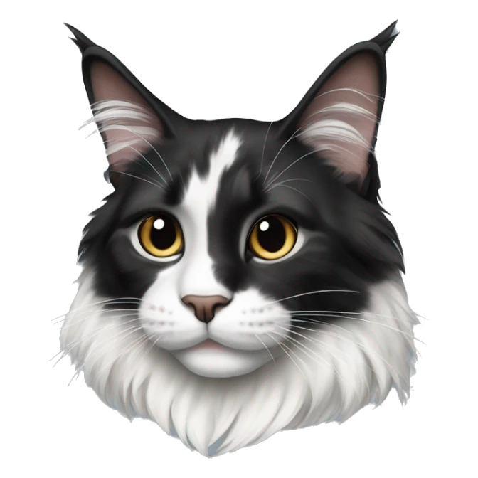 black and white maine coon cat sticker