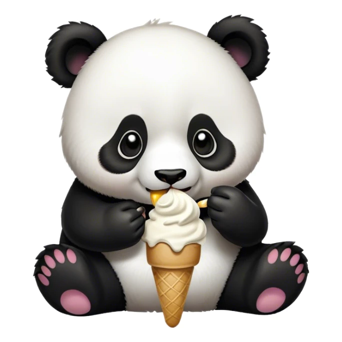 Panda eating ice cream sticker