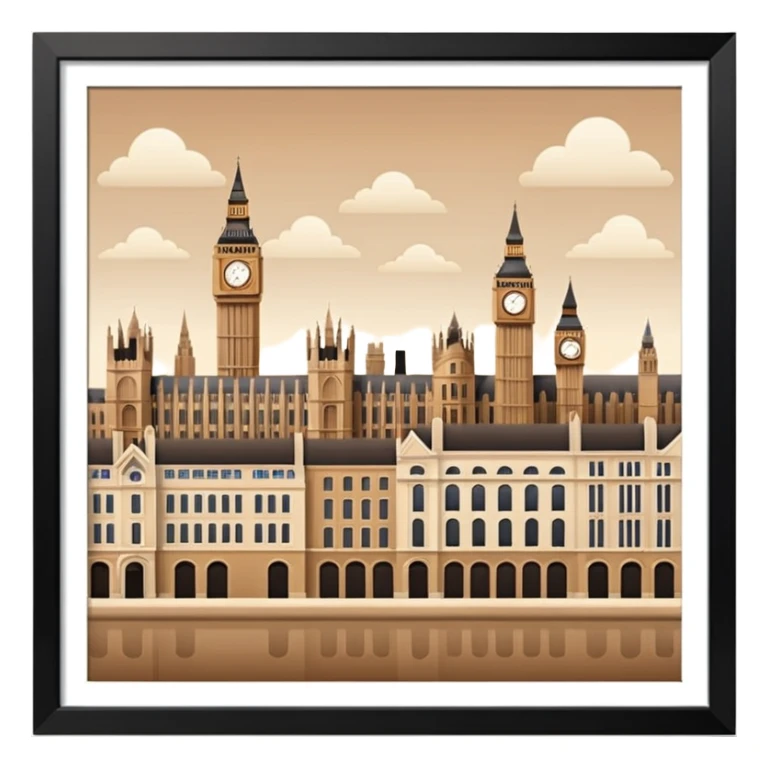 london in browns and beige sticker