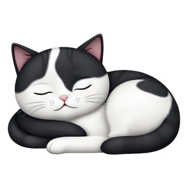 black and white cat with sleepy zzz’s sticker