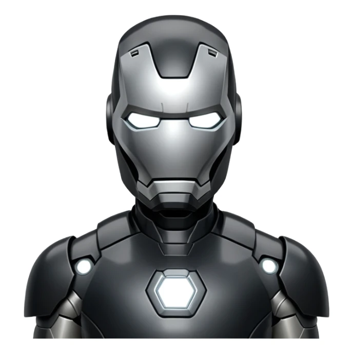 james rhodes black iron man black with silver face from civil war sticker