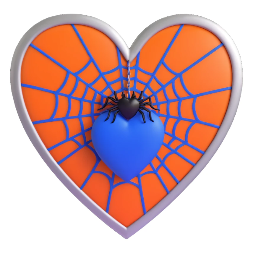 gothic heart, royal blue velvet, silver spiderweb overlay, dramatic and elegant sticker