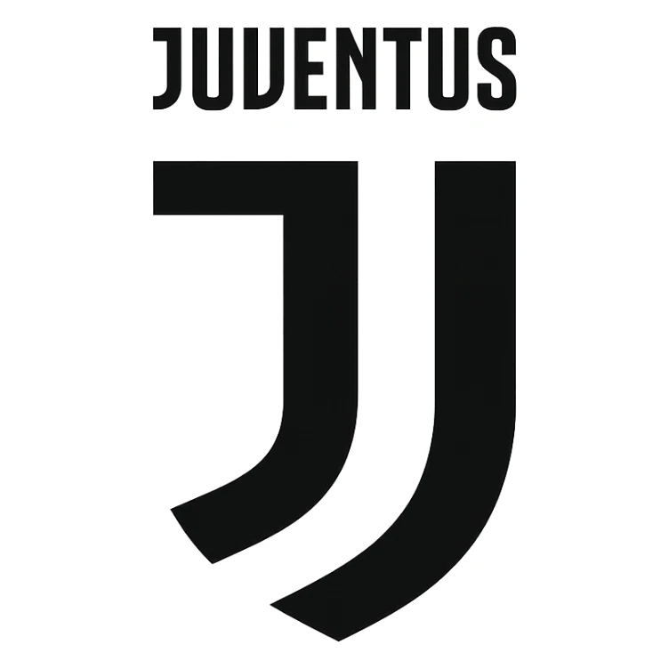 Juventus football club logo in classic black and white sticker