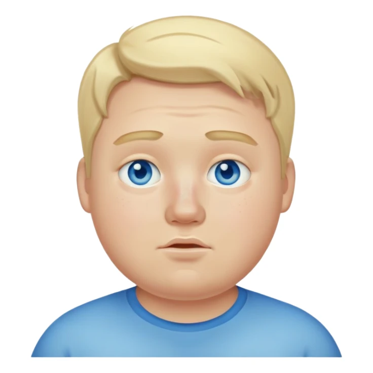 blonde white pale guy with blue eyes and acne and fat sticker