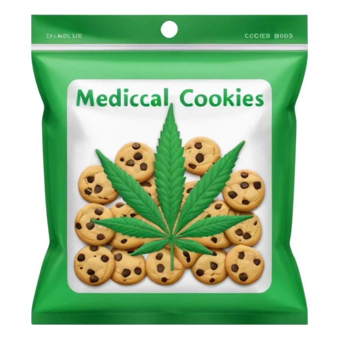 Weed pound baggie with the name medical cookies on it

 sticker