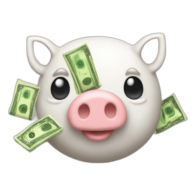 A porc full of money sticker