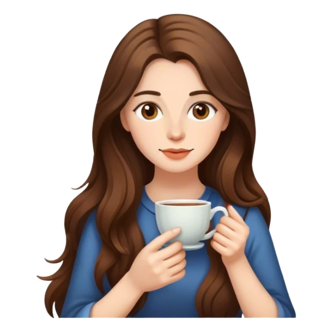 A long brown haired woman teac sticker