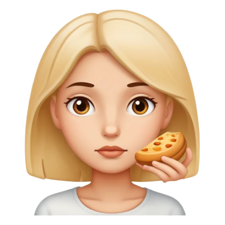 girl thinking of food sticker