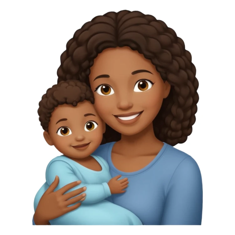 a black mother and her baby sticker