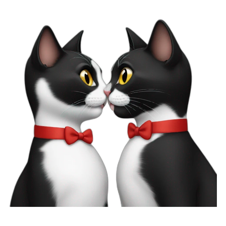 Tuxedo Cats kissing each other sticker