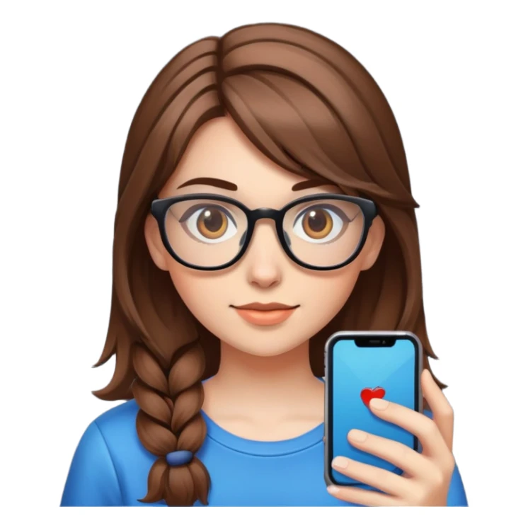 Brown haired gamer girl with classes  sticker