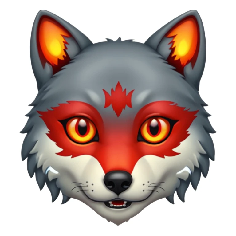 Wolf eyes glowing red only showing the eyes sticker