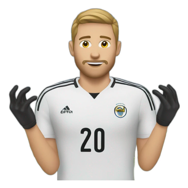 White European football player shooting goal sticker